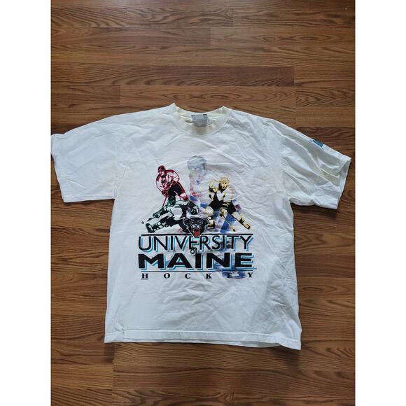 University of MAINE Black Bears Lee Sport Nutmeg XL Shirt VTG Y2K *YELLOWING* - Picture 1 of 8